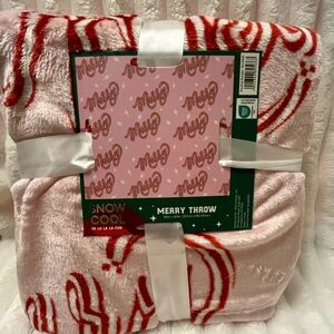 Pink and Red Merry Throw Blanket